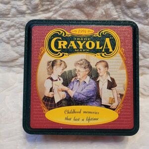 Vintage Crayola Crayon Square Tin Childhood Memories That Last a Lifetime 1994